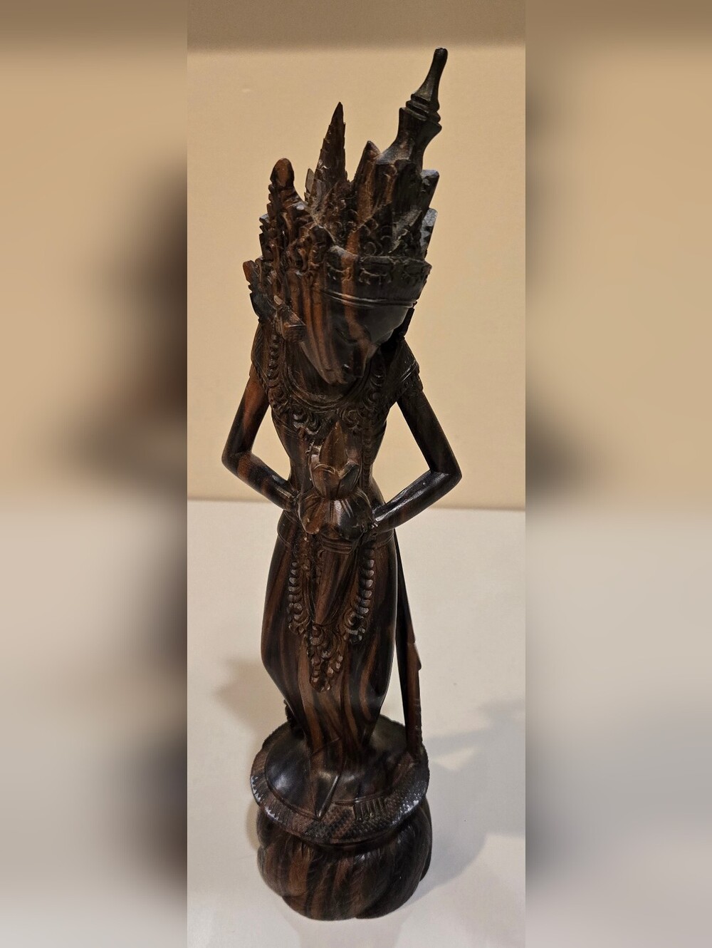 NIANA TILEM Gallery Hand-Carved Brown Wood Goddess Statue - Home Art